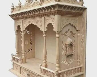 Handmade Wooden Temple, Spiritual Home Shrine, Prayer Room Decor