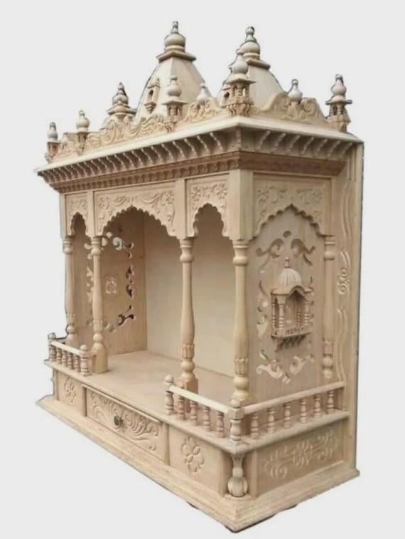 Handmade Wooden Temple, Spiritual Altar, Home Shrine, Prayer Room Decor, Wooden Pooja Mandir, Hindu Temple, Spiritual