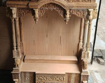 Handmade Wooden Temple, Spiritual Home Altar, Prayer Room Decor