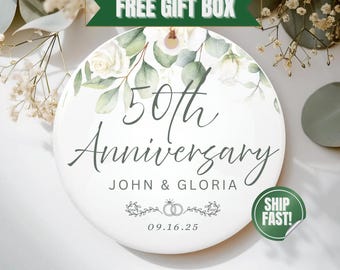 50th Anniversary Ornament, Custom 50th Anniversary Ornament Personalized 50th Wedding Anniversary Keepsake Gift for 50th Wedding Anniversary
