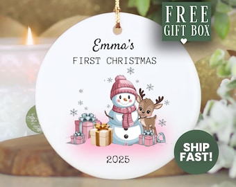 Baby First Christmas Ornament, Baby's First Christmas Ornament Gift for New Born Baby First Xmas Gift for Baby First Christmas Keepsake Gift