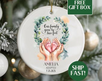 Custom Adoption Ornament, Personalized Adoption Christmas Ornament Adoption Day Keepsake Gifts for Adoption Day Gift Adoption Ornament