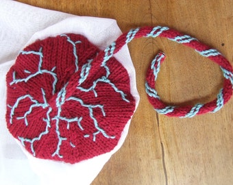 Knitted placenta for childbirth education with membrane (made to order)