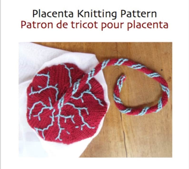 Placenta for Childbirth Education Billingual Knitting Pattern image 1