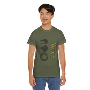 WIG Graphic Tee mit Lips Design, Trendy Unisex Cotton Shirt, Casual Wear, Geschenk für Freunde, Geburtstagsgeschenk, Fashion Basic