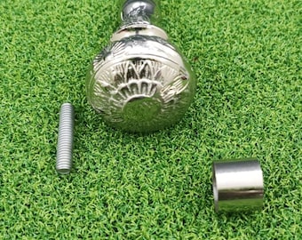 Vintage Polished Brass Cane Handle, Floral Leaf Engraved Walking Stick Top (11 cm) Cane Accessory