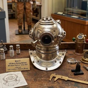 Capacete de Mergulho Mini Anchor, Mini Capacete de Mergulho Mark V da Marinha dos EUA, em Latão Maciço