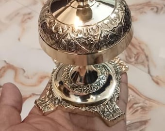 Sonnette de comptoir de réception d'hôtel en laiton antique vintage
