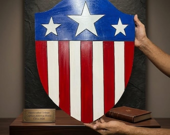 Bouclier du Premier Vengeur - Bouclier de Steve Rogers - Bouclier de soldat - Réplique de bouclier - Bouclier de cosplay ou d'exposition - Cadeaux de Nouvel An