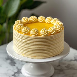 Zitronen-Buttercreme-Rosetten-Torte