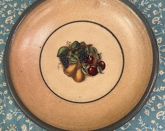 Monroe Salt Works Studio Pottery Northern Fruits Serving Bowl or Plate (10 1/2 Inch)
