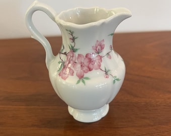 Teissoniere and Co Limoges Porcelain Creamer with Pink Flowers