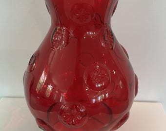 Ruby Red "Moon and Stars" Replacement Oil Lamp Shade