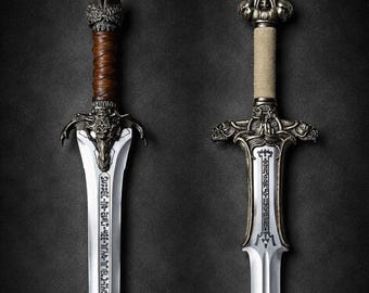 Ręcznie robiona replika miecza Conana Atlantydzkiego, stal nierdzewna, cosplay w stylu barbarzyńskiego fantasy, replika filmowa, ekspozycja kolekcjonerska, prezent świąteczny, USA