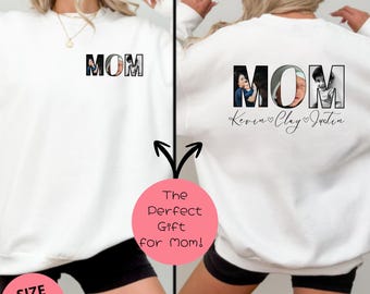 Personalized Mom Sweatshirt with Kids Names Custom MOM Crewneck  Mothers Day Gift for Mom  Minimalist Mama Sweatshirt