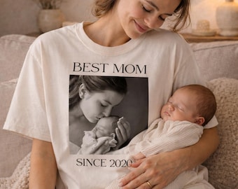 Custom Photo Mom Shirt, Personalised Comfort Colors Mom Shirt, Custom Picture Shirt for Mom, Mama TShirt, Mom Gift, Best Mom Ever, Mom Vibes