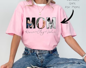 Custom Photo Mom Shirt, Personalized Mama T-Shirt, Grandma Nana Shirt, Comfort Colors Shirt, Mother's Day Gift, Custom Picture Shirt for Mom