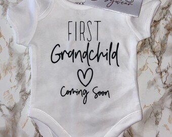 First Grandchild Baby Bodysuit - Birth Gift - Coming Home Outfit - Newborn - Baby Keepsake - Baby Shower