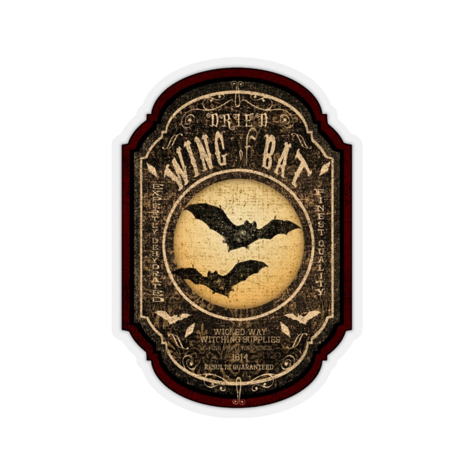 Vintage Bat Wing Apothecary Bottle Halloween Label KissCut Etsy