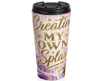 Creating My Own Splash Travel Mug | Galaxy Mermaid Watercolor Stainless Steel