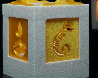Portavelas de té con el Señor Ganesh impreso en 3D: Toboganes dorados, decoración moderna