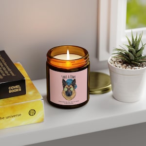 German Shepherd Self-Care Scented Candle - Cozy Home Decor, Pet Lover Gift, Relaxation Candle, Unique Gift for Pet Owners, Eco-Friendly Wax