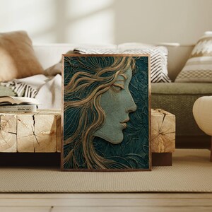 Gold Frame Line Portrait - Etsy
