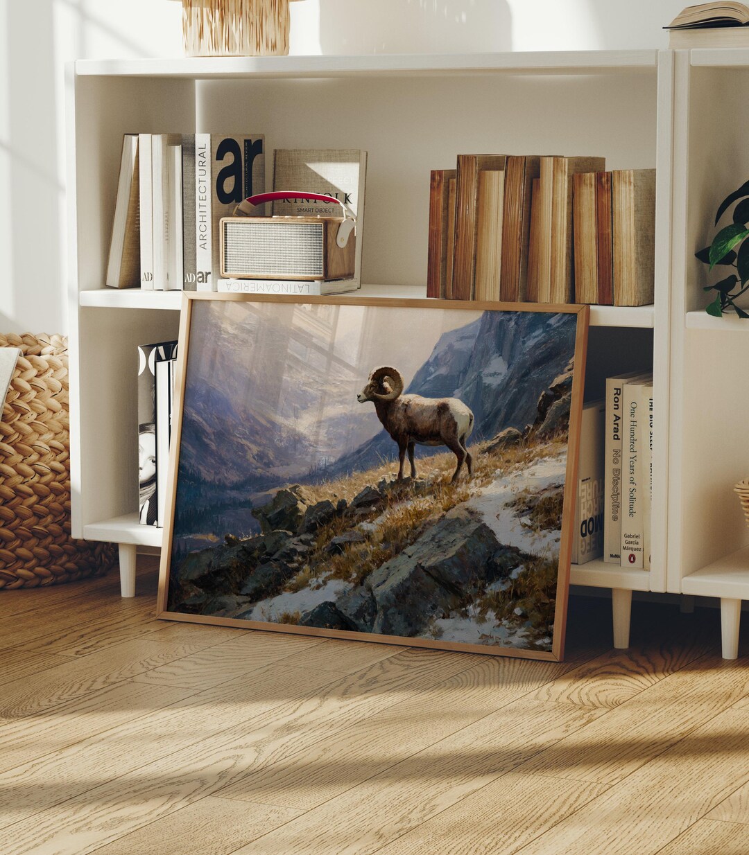 Ram Wall Art Mountain Wildlife Landscape Rustic Nature Wilderness ...