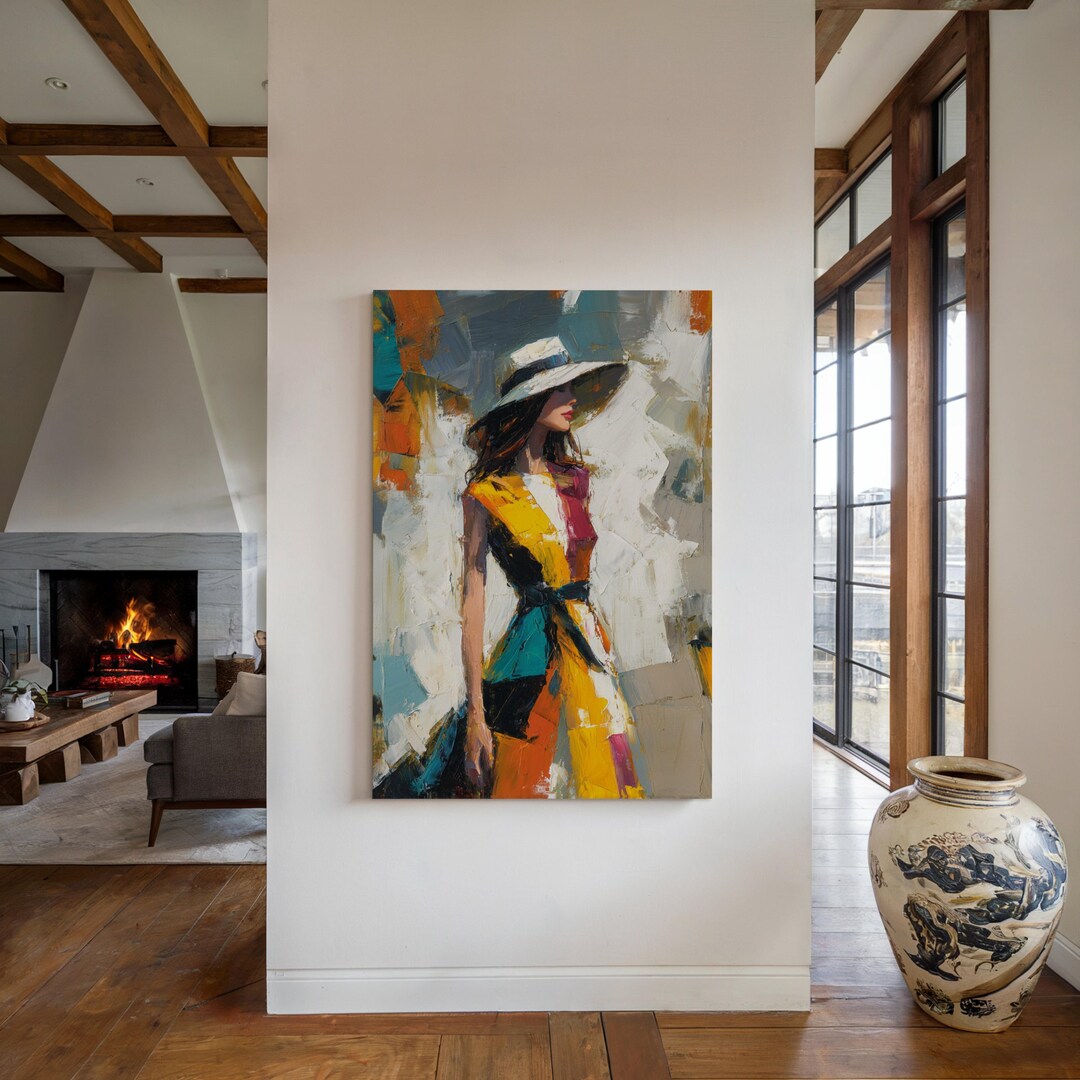 Abstract Fashion Wall Art Elegant Woman Portrait Colorful Modern ...