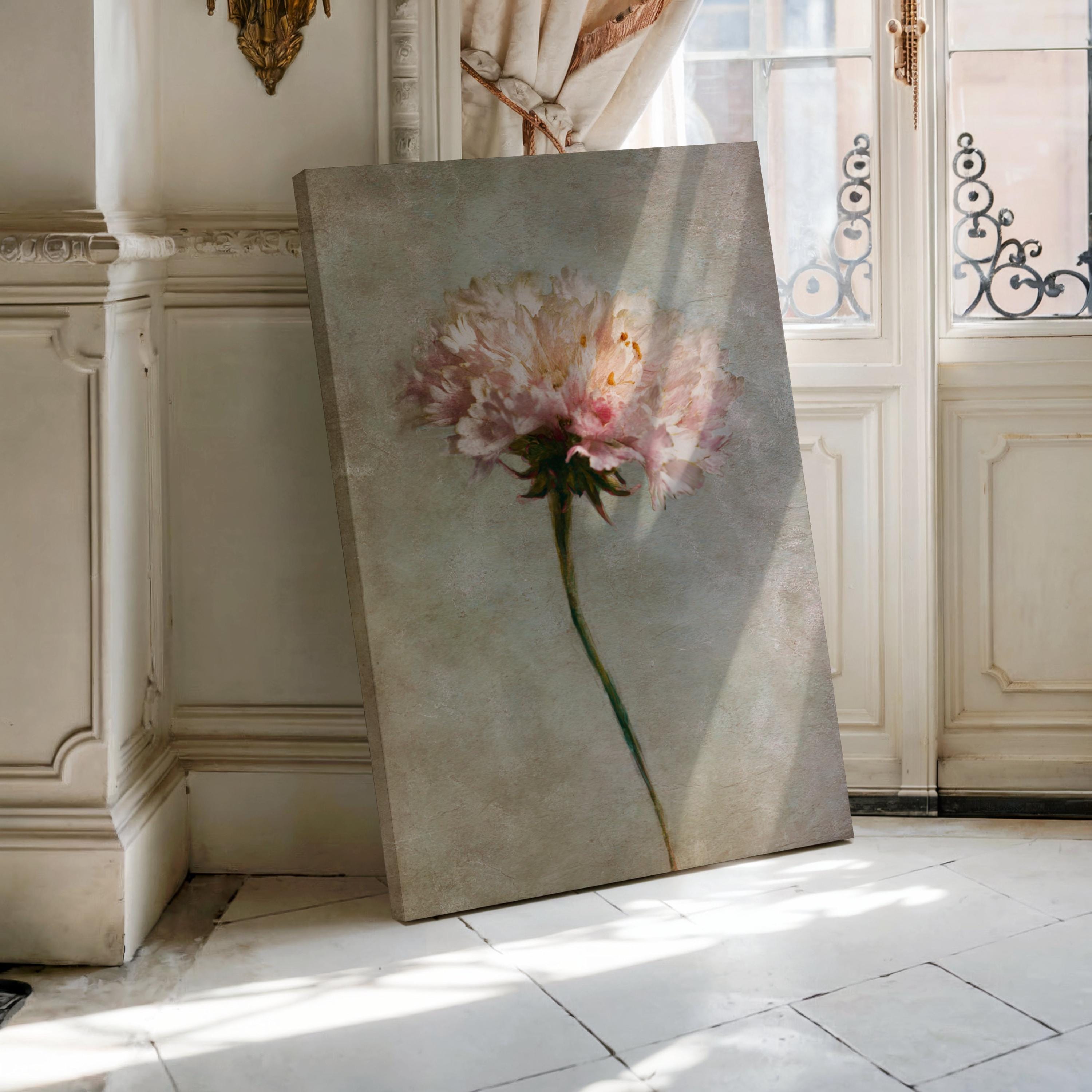 Pink Peony Wall Art Soft Floral Botanical Painting Romantic Vintage ...
