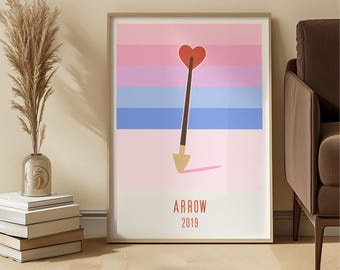 Arrow Heart Art Print – Modern Music Poster (Digital Download)