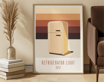 Minimalist Refrigerator Art Print – Kitchen Pop Art (Digital Download, PDF & JPG Files Included)