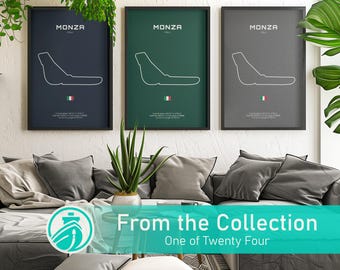 Italy Motorsport Circuit Map Poster Minimalist Racing Wall Decor
