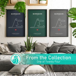Shanghai Racing Circuit-affisch: Modern motorsportbana (digital nedladdning)