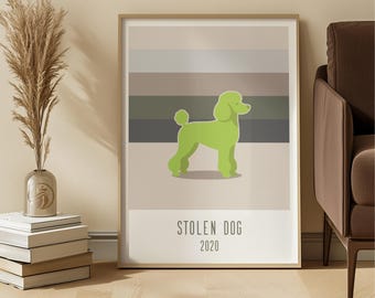 Key Lime Poodle Art Print – Modern Dog Wall Decor (Digital Download)