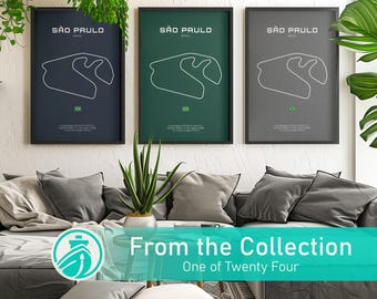 São Paulo Racing Track Poster: Minimalist Motorsport Art (Digital Download)