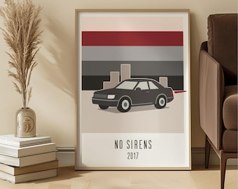 Car Icon Art Print – Moody Pop, Minimalist Design (Digital Download)