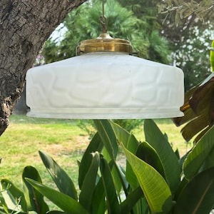 1930s French ice glass pendant light