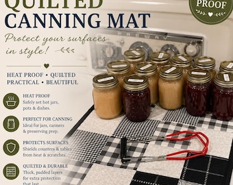 Oversized Quilted Canning Mat: 18x22, Holds 30 Pints