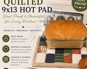 Oversized Quilted Hot Pad: 9x13 Baker's Pan Protector