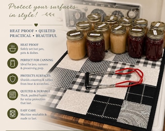 Oversized Quilted Canning Mat: 18x22, Holds 30 Pints