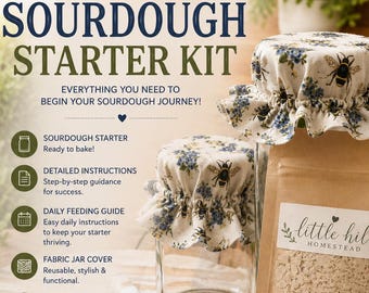 KIT- Dehydrated Sourdough Starter kit, Sourdough bread making starter set, Sourdough Bread Culture, Dehydrated Starter For Baking Sourdough