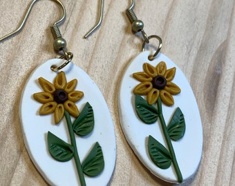 polymer clay earrings - sunflowers