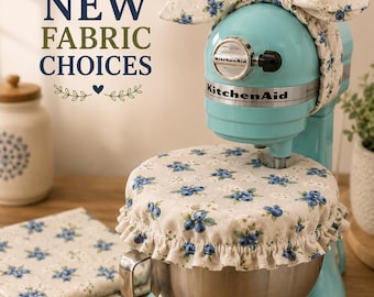 Handmade Cotton KitchenAid Mixer Bowl Cover and Bow Set - single color