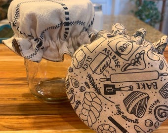 Reversible Mason Jar Cover: Washable Sourdough Starter Lid