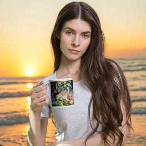 Woodland Magic Mug – Fairy Tale Forest Drinkware, Fireflies & Moon Ceramic Mug