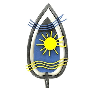 Garden stake waves sun 70 cm H plant stake garden stick metal decoration