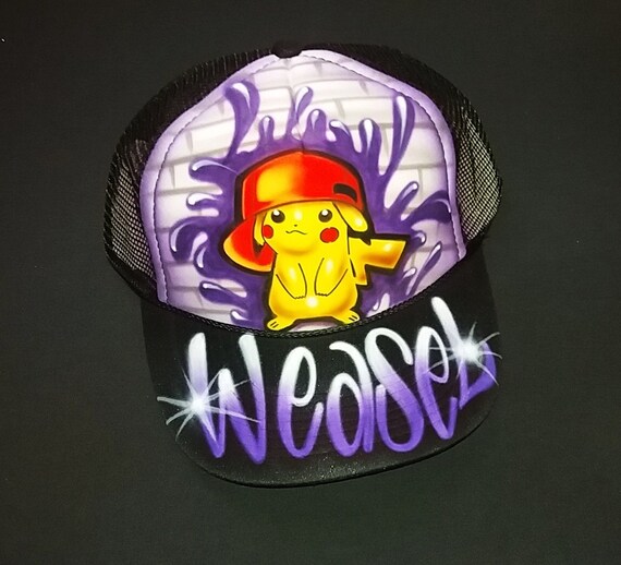 Airbrush Trucker Hat With Pikachu Pokemon Go