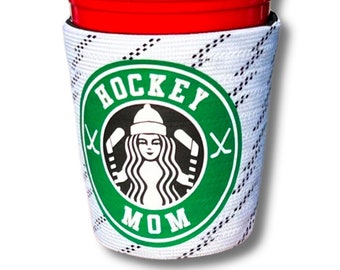 Hockey Mom Red Party Cup Sleeve