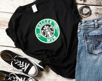 Soccer Mom Coffee Themed T Shirt